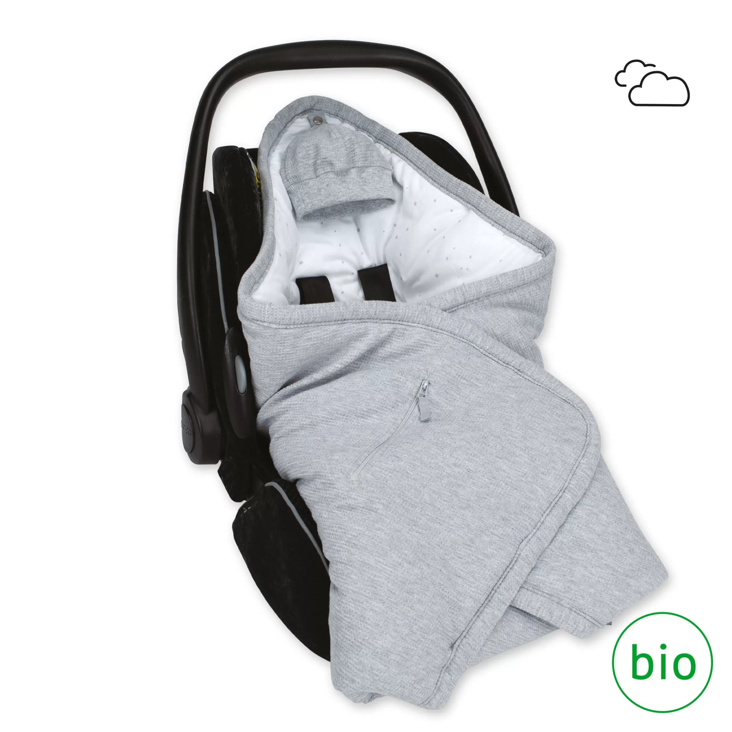 BEMINI Biside Pady Waffle + Jersey Bio 0-12M Wafle Mix Grey Hot