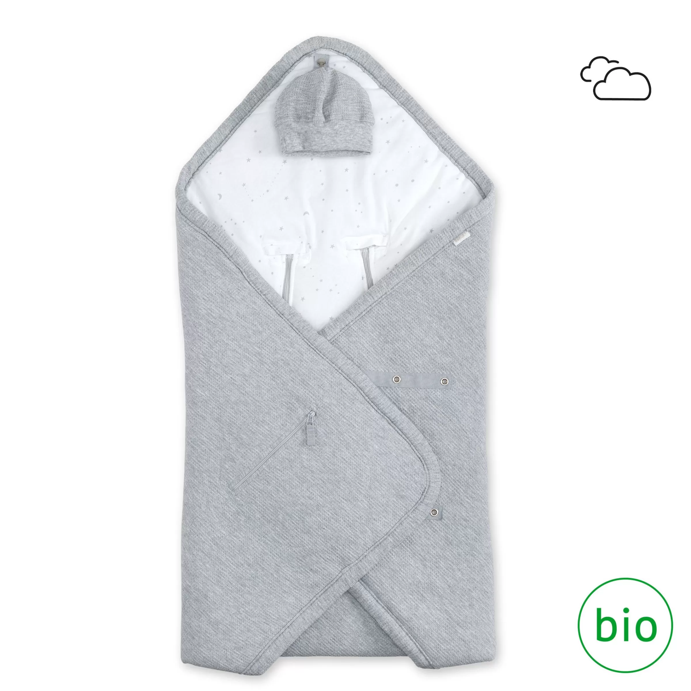 BEMINI Biside Pady Waffle + Jersey Bio 0-12M Wafle Mix Grey Hot