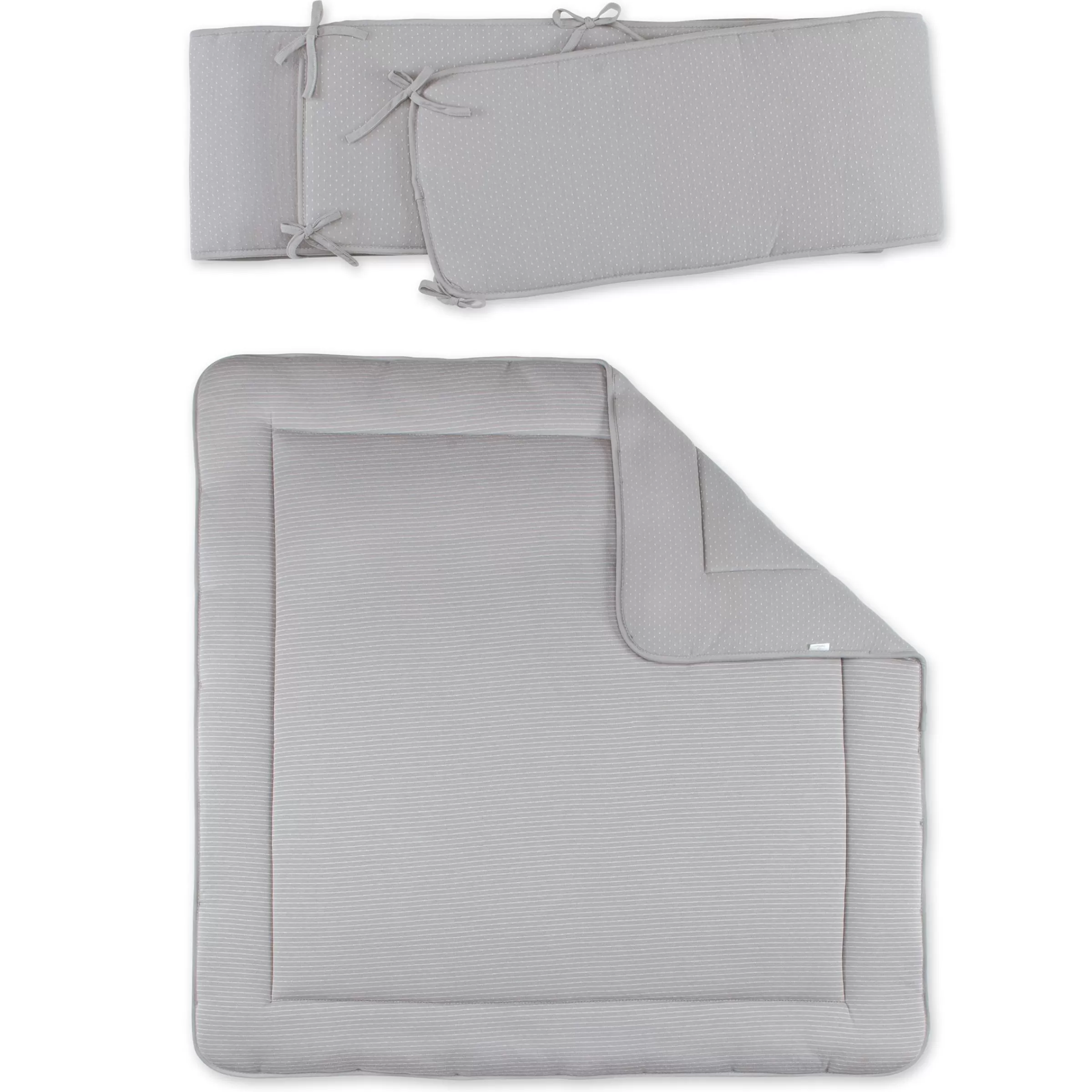 BEMINI Combo Krabbeldecke Und Nestchen Pady Twin Jersey 100X100Cm Dunes Stripe Shadow Best