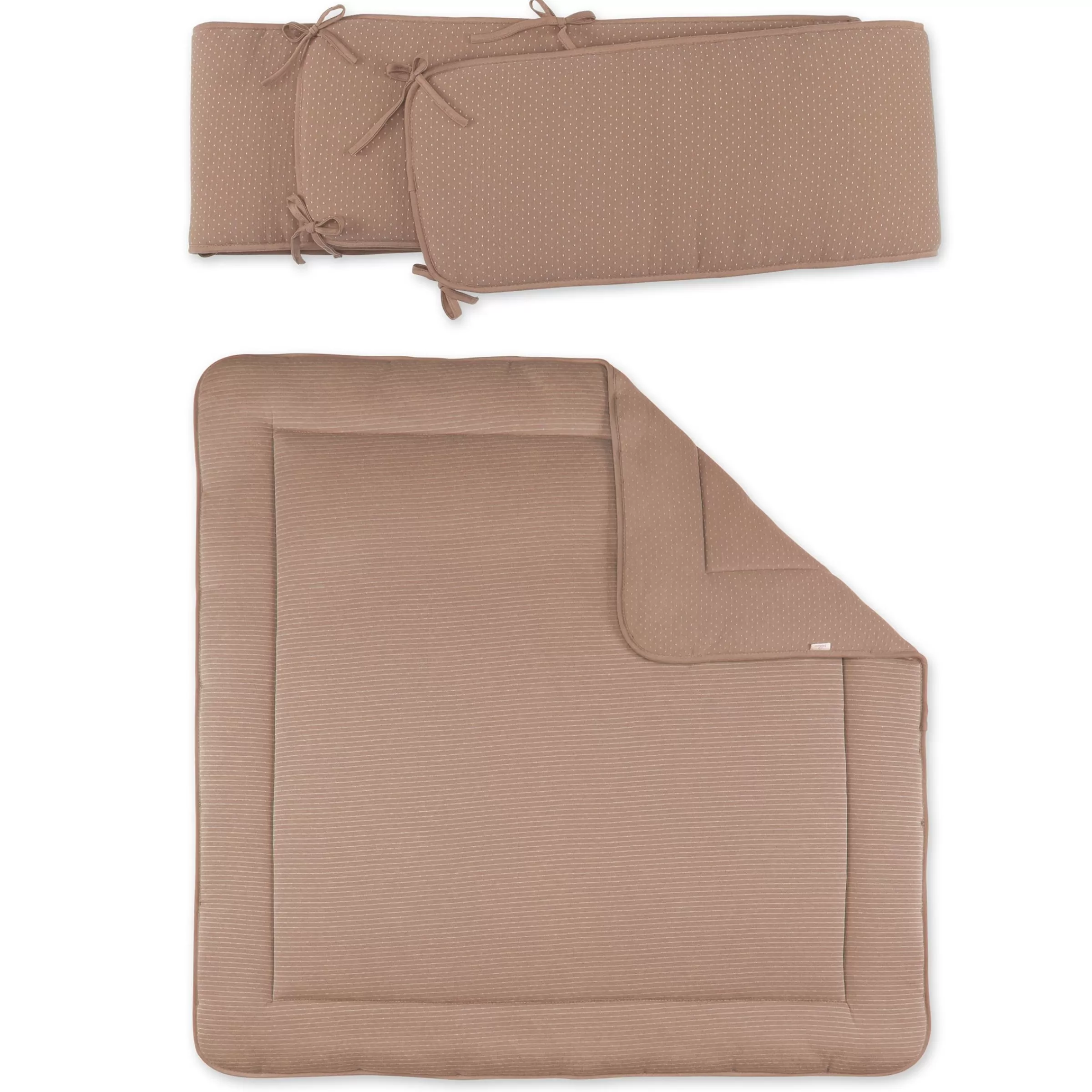 BEMINI Combo Krabbeldecke Und Nestchen Pady Twin Jersey 100X100Cm Dunes Stripe Muffin Discount