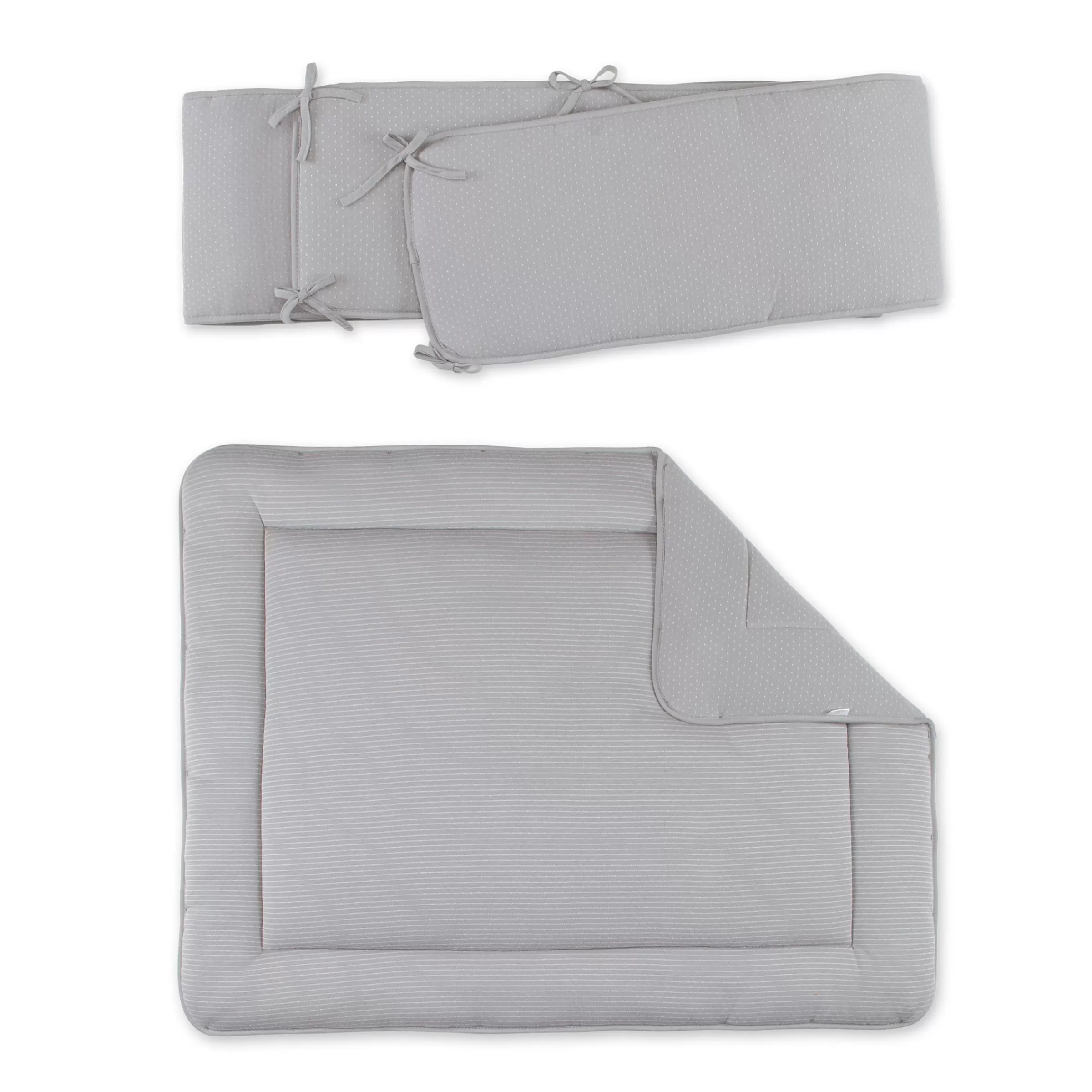 BEMINI Combo Krabbeldecke Und Nestchen Pady Twin Jersey 75X95Cm Dunes Stripe Shadow Store