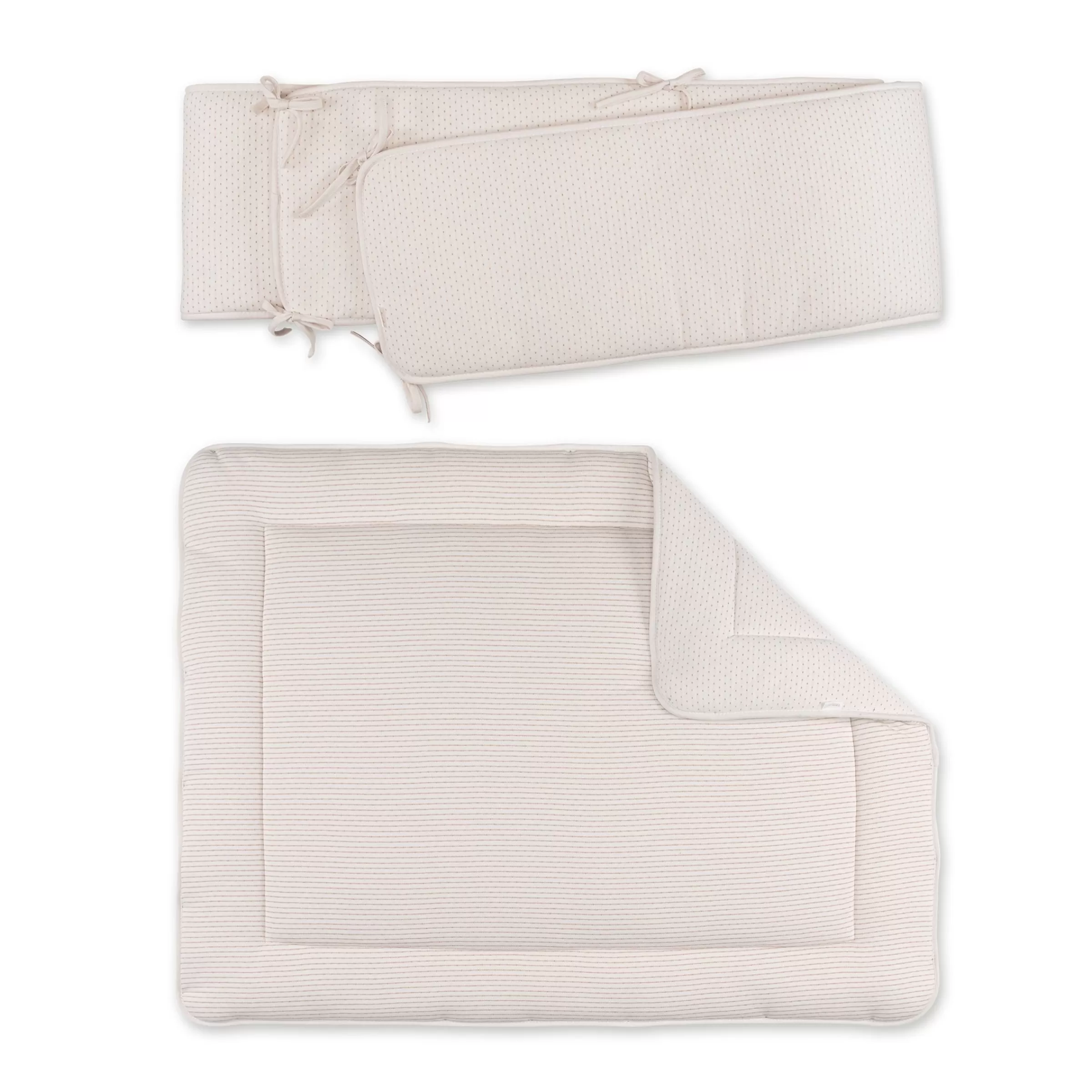 BEMINI Combo Krabbeldecke Und Nestchen Pady Twin Jersey 75X95Cm Dunes Stripe Grege Store
