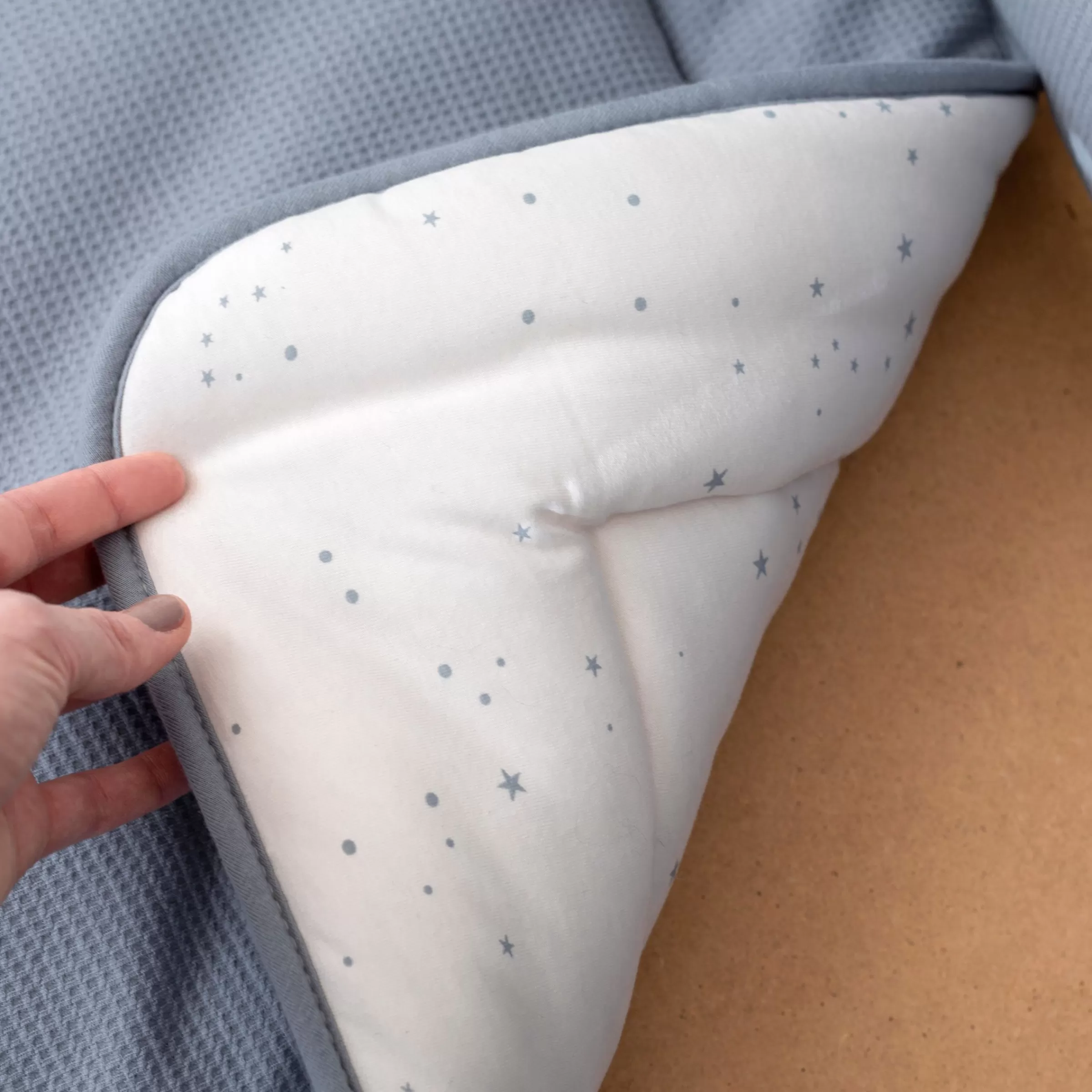 BEMINI Combo Krabbeldecke Und Nestchen Pady Waffle Bio + Jersey Bio 100X100Cm Wafle Stone Discount