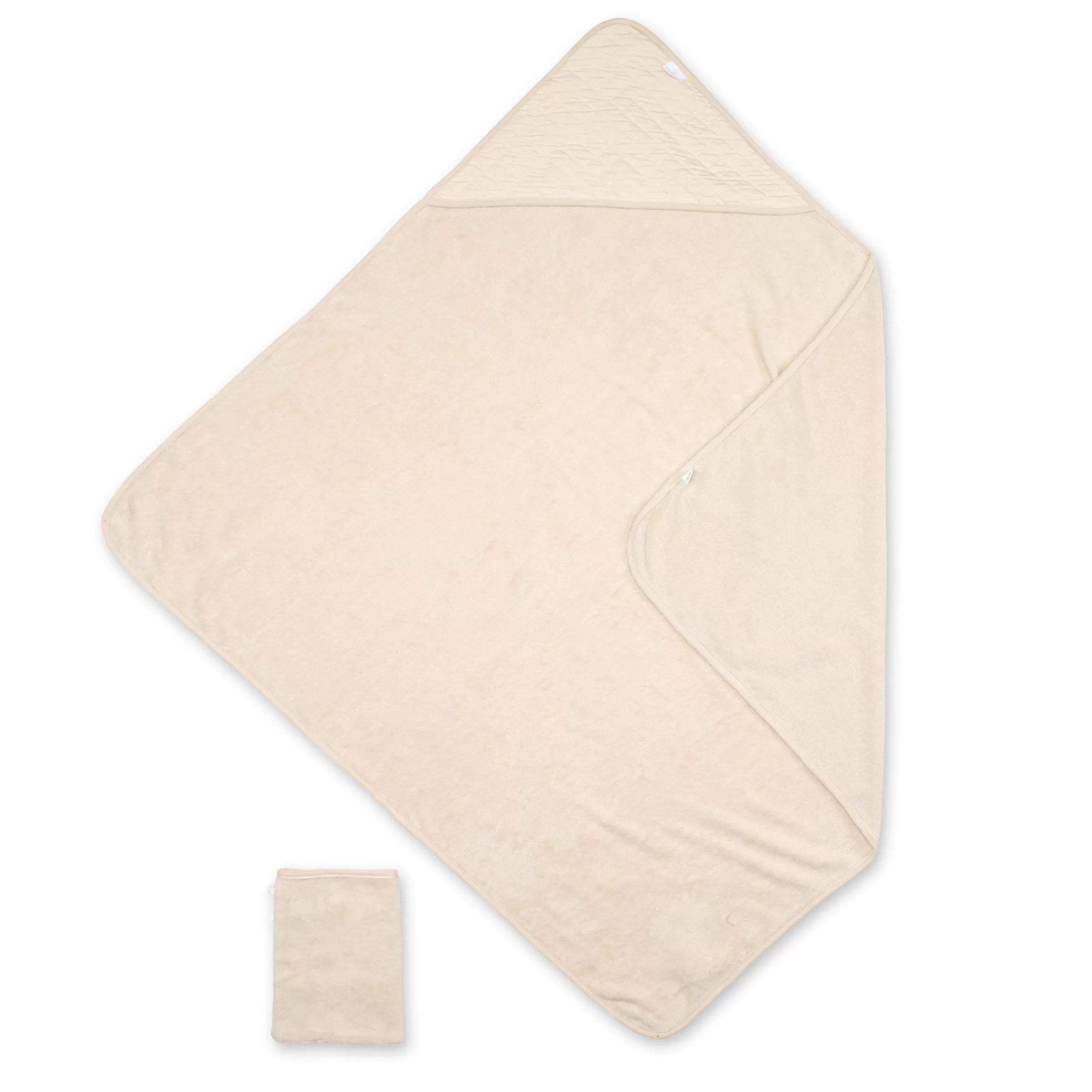BEMINI Kapuzenbadetuch Terry 90X90Cm Quilt Cream Cheap