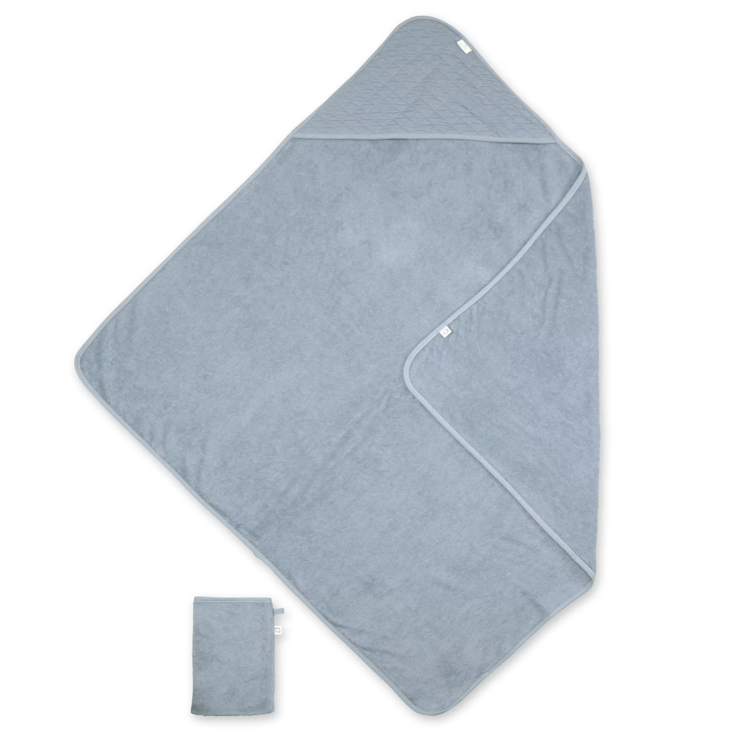BEMINI Kapuzenbadetuch Terry 90X90Cm Quilt Stone New