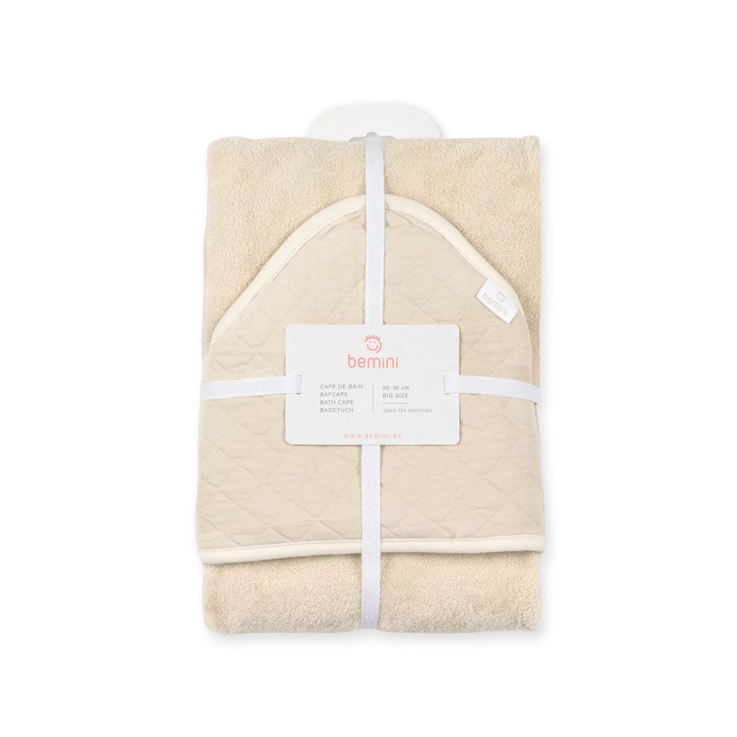 BEMINI Kapuzenbadetuch Terry 90X90Cm Quilt Cream Cheap