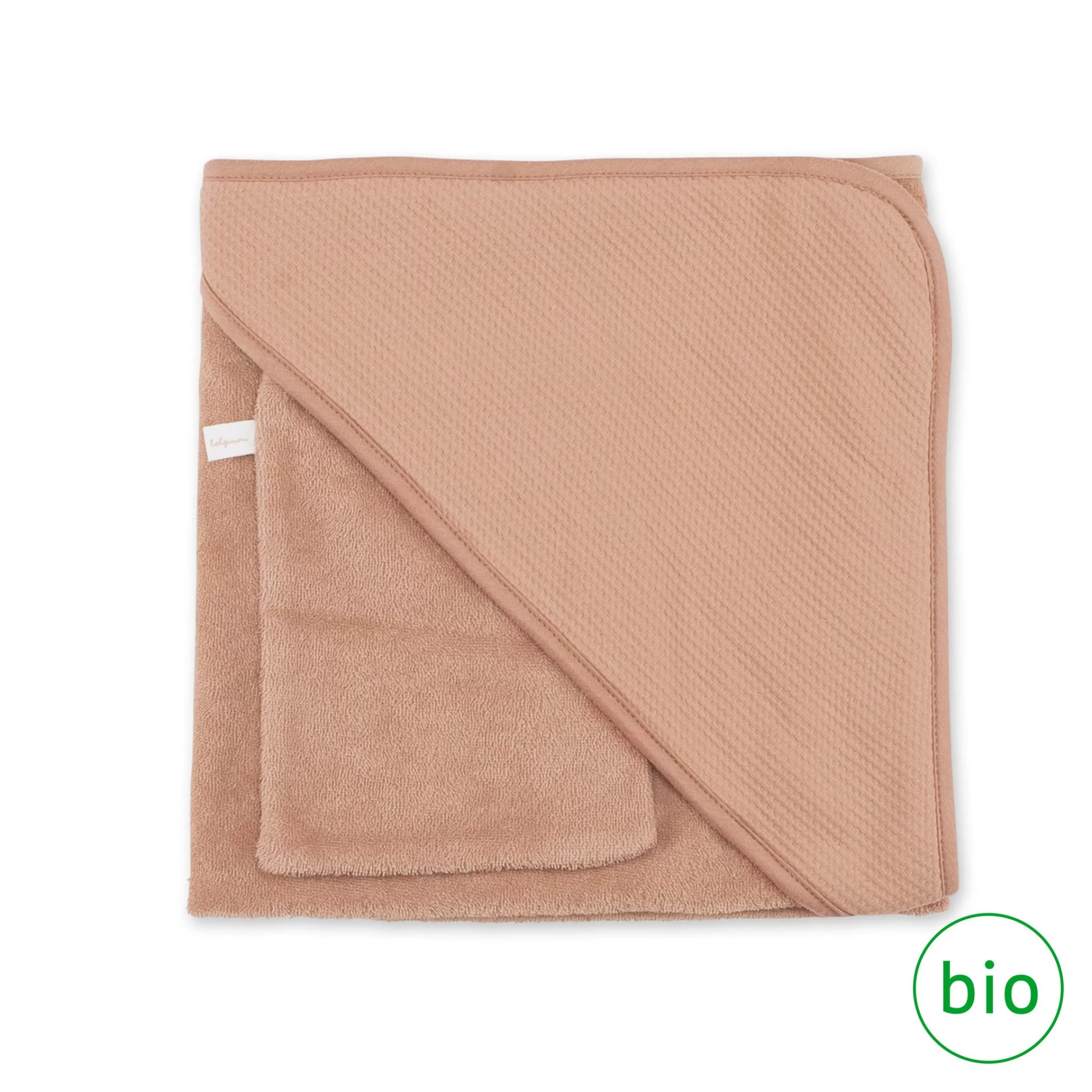 BEMINI Kapuzenbadetuch Terry Bio 90X90Cm Wafle Natural Shop