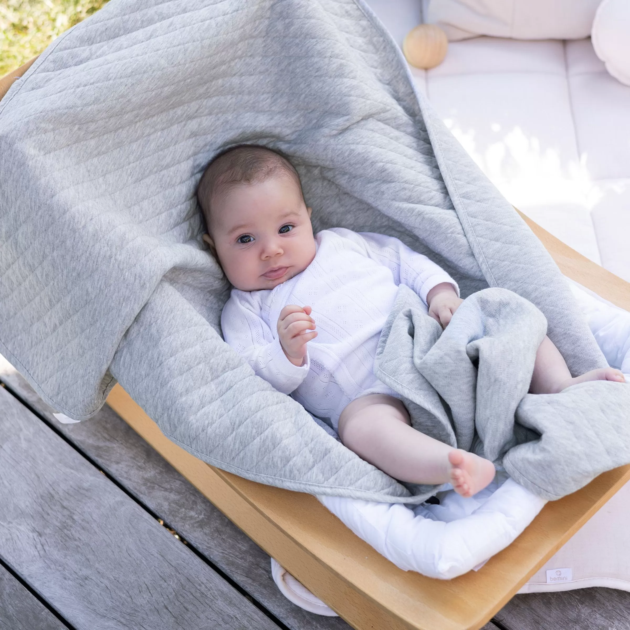 BEMINI Kuscheldecke Pady Quilted Jersey 75X100Cm Quilt Tog 1.5 Mix Grey Best
