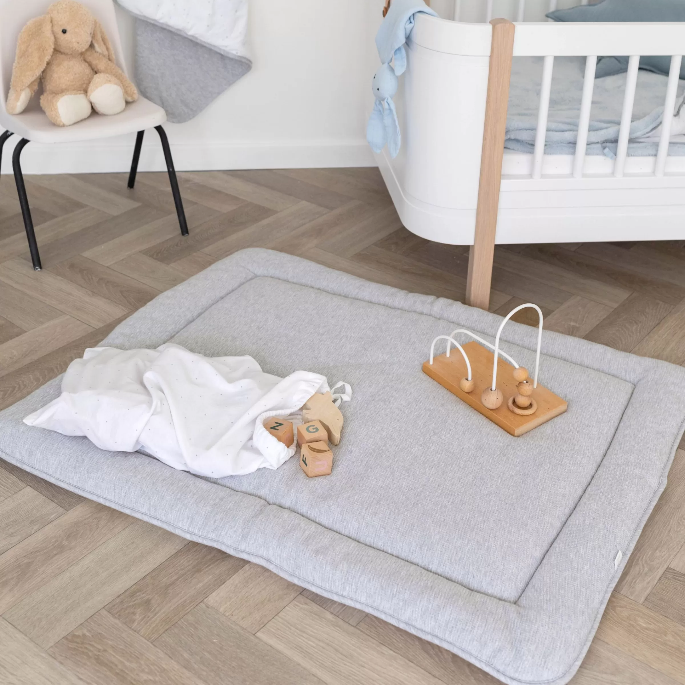 BEMINI Laufstalleinlage Krabbeldecke Pady Waffle + Jersey Bio 100X100Cm Wafle Mix Grey Outlet