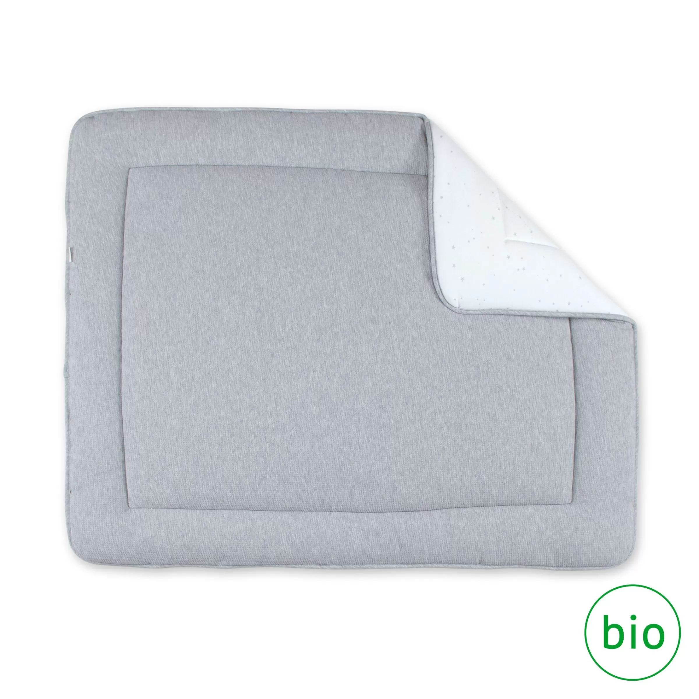 BEMINI Laufstalleinlage Krabbeldecke Pady Waffle Bio + Jersey Bio 75X95Cm Wafle Mix Grey Best