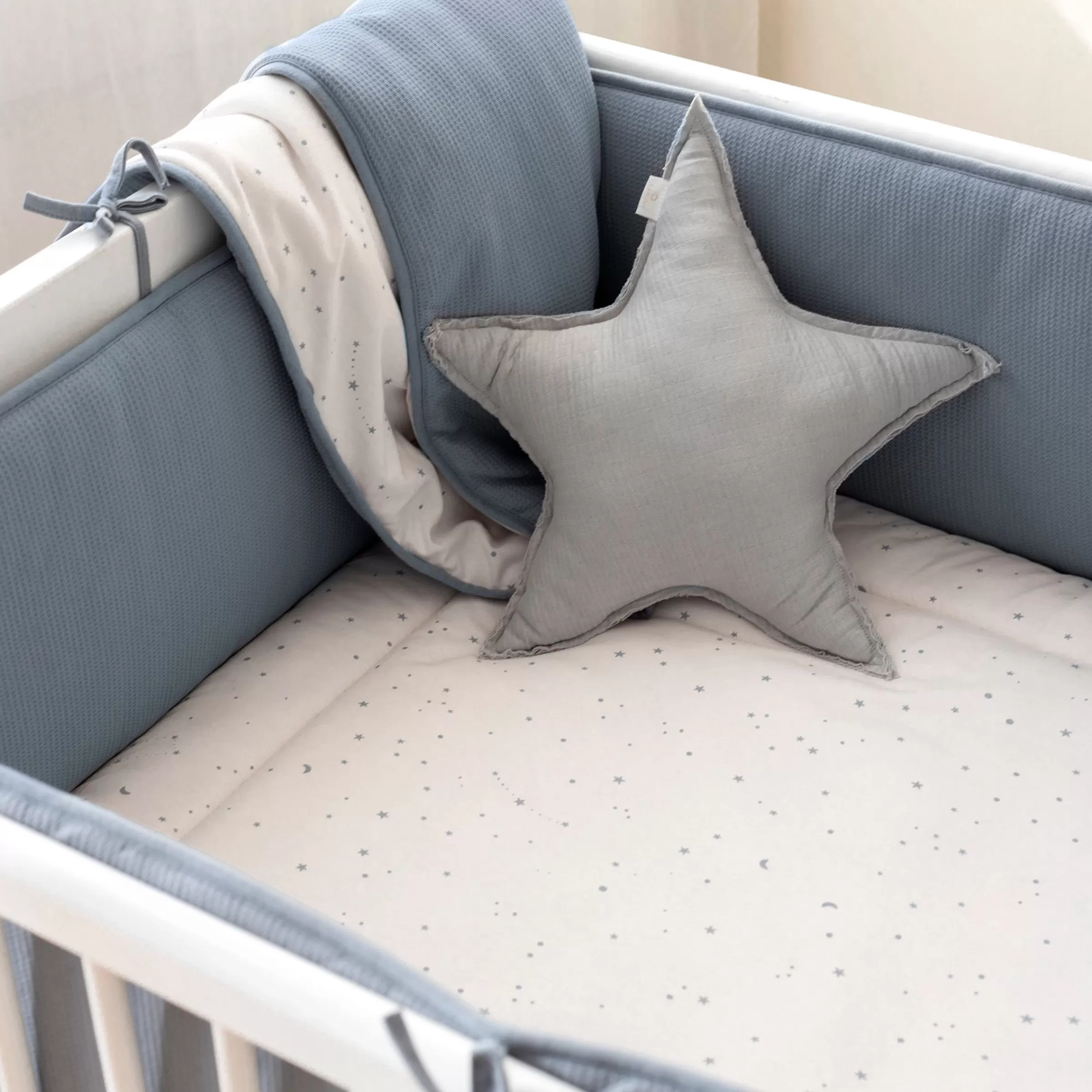 BEMINI Laufstalleinlage Krabbeldecke Pady Waffle Bio + Jersey Bio 75X95Cm Wafle Stone Outlet