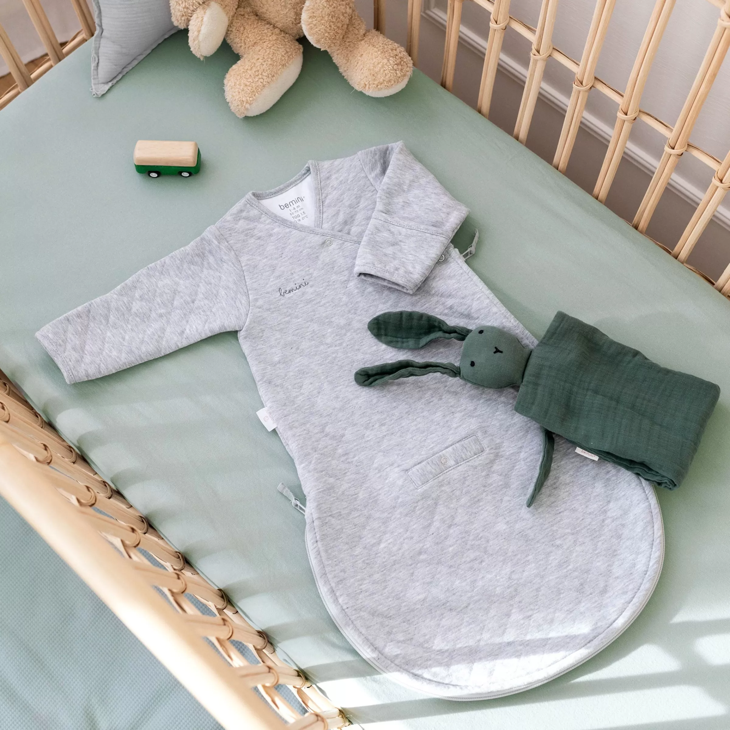 BEMINI Magic Bag Pady Quilted Jersey 1-4M Quilt Tog 1.5 Mix Grey Outlet