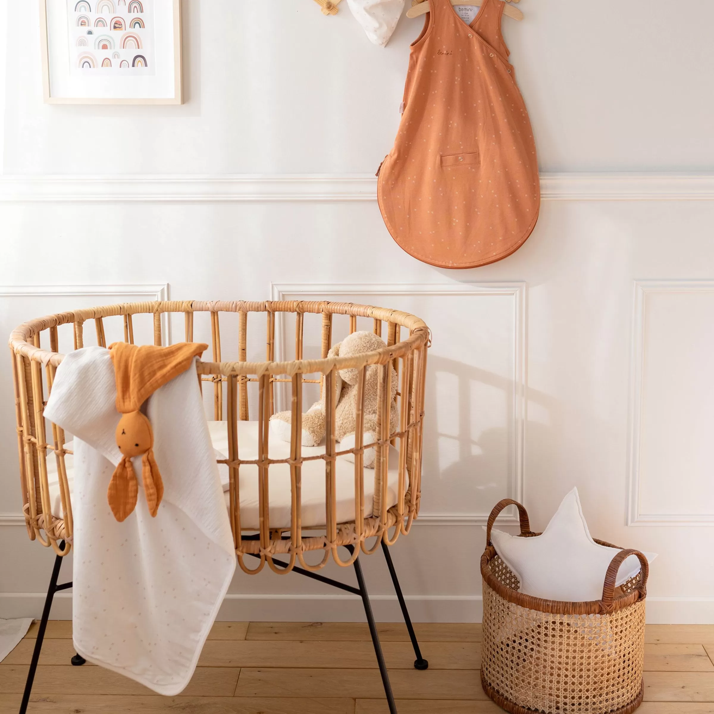 BEMINI Spannbettlaken Wiege Jersey 40X90Cm Cream New
